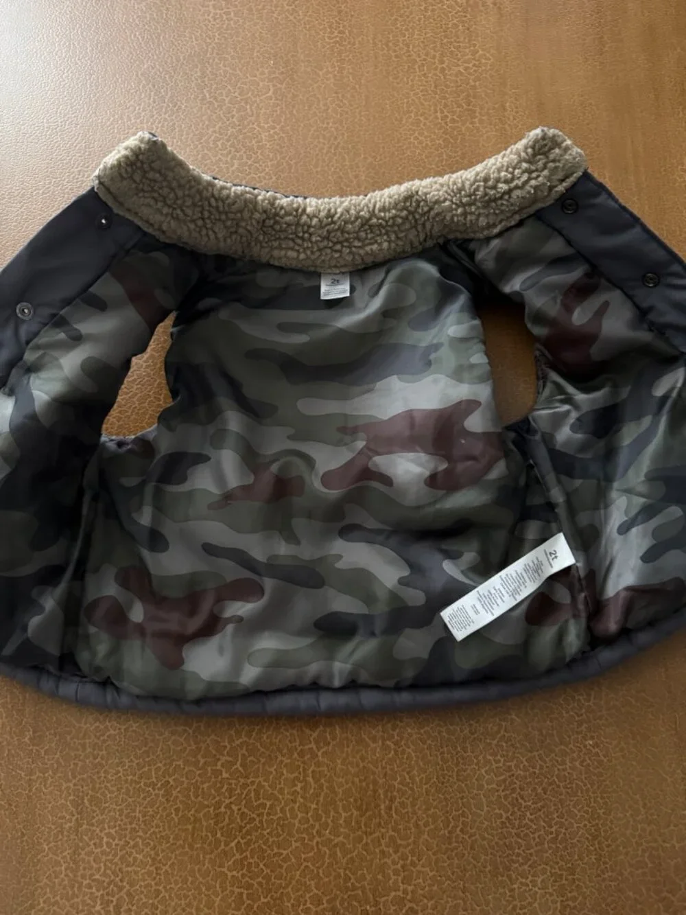 Carter's Fuzzy Vest Grey with Blue Corduroy Trim - Size 2T